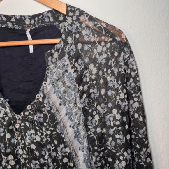 Free People Mini Shimmer Dress Women's SM Black Sparkle Lightweight - Picture 4 of 5